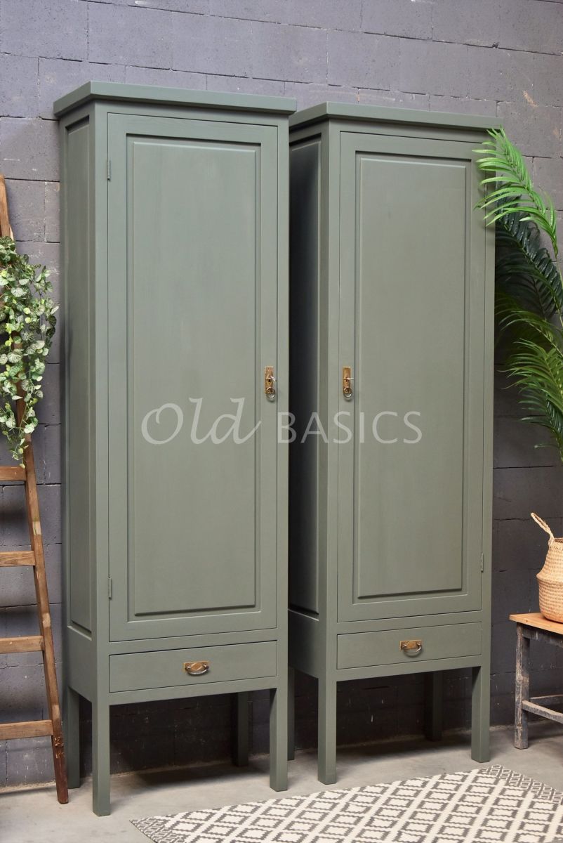 Set Smalle Kasten Vertou, 1 deuren, RAL7009, groen, grijs, materiaal hout